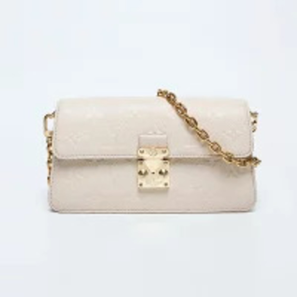 Louis Vuitton Monogram Beige Wallet Bag Empreinte Shoulder Mentis Chain on